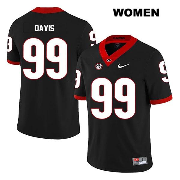 Georgia Bulldogs Women's Jordan Davis #99 NCAA Legend Authentic Black Nike Stitched College Football Jersey HER3056QM